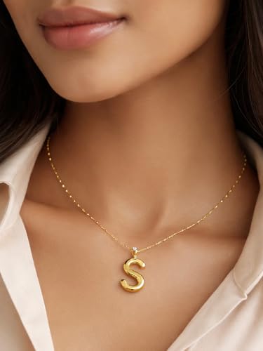Image of Rubans Demi Fine Stainless Steel Alphabet Pendant CZ Gift for Women & Girls