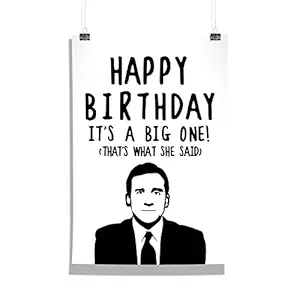Epic Stuff - The Office - Happy Birthday Design A3 Wall Poster (Without Frame) - Best Gifts For The Office Fans/The Office Fandom/Great Accessory For Home & Decor