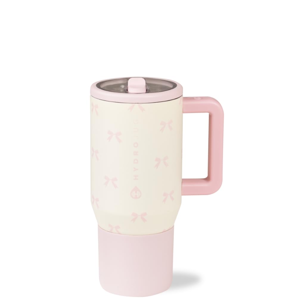 HydroJug Kids - 20 oz Insulated Kids Water Bottle with Flip Straw & Handle | Leak-Proof & Durable | Perfect for School, Sports, Lunch, Travel & Camp, Bows