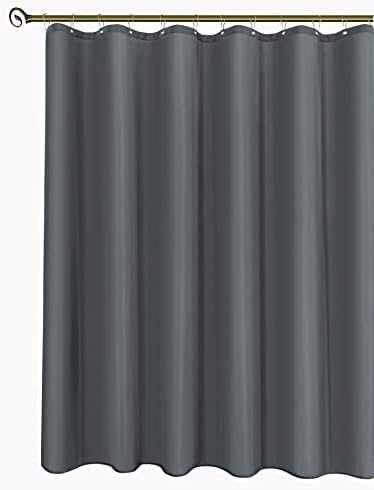 Biscaynebay Fabric Shower Narrow Stall Curtain Liners 48" Width by 72" Length, Dark Grey Water Resistant Bathroom Curtains, Rust Resistant Grommets (8 Holes) Weighted Bottom Machine Washable