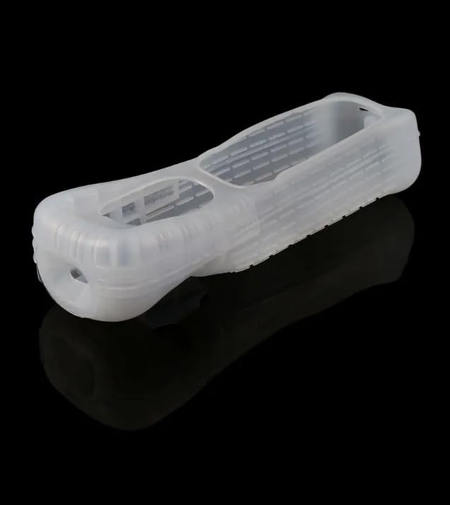 Soft Silicone Cover Case Skin Pouch Protective Sleeve with Hand Wrist Strap for Nintendo Wii Remote Controller (Black+White)