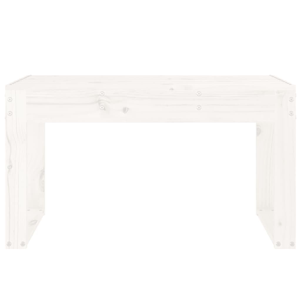 Ławka ogrodowa, biała, wykonana z litego drewna sosnowego, 80 x 38 x 45 cm, wytrzymała ławka do siedzenia na taras, balkon, ścieżkę ogrodową, werandę, jako miejsce odpoczynku i do siedzenia na