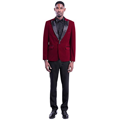 Mens 2-Piece Suit Peaked Lapel One Button Tuxedo Slim Fit Dinner Jacket & Pants,Red,Xx-Large #TOP4