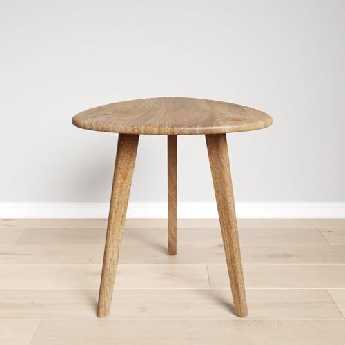 Image of Modern Wooden Nesting Side Table Set of 2 for Living Room | Space Saving Sofa Side Table | Bedside End Table | Multipurpose Accent Tables for Home Bedroom Office (Natural, Single Table)
