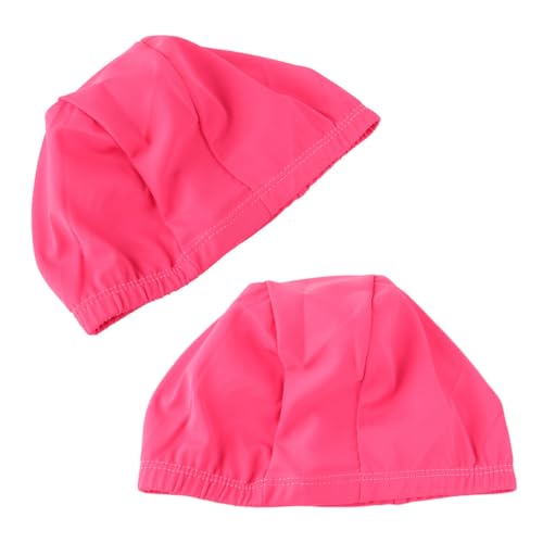 Homoyoyo 2pcs Unisex Polyester Swimming Caps for Adults with UV Protection and Comfortable Fit, Suitable for Men and Women with Long Hair, for Pool an
