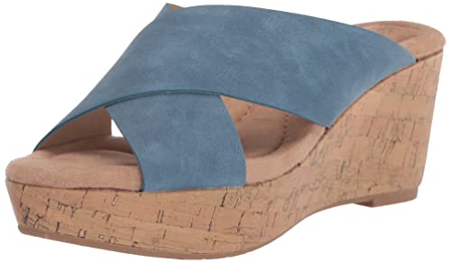 Cl By Chinese Laundry Women's Dream Day Nubuck Espadrille Wedge Sandal, Blue, 11 #TOP27