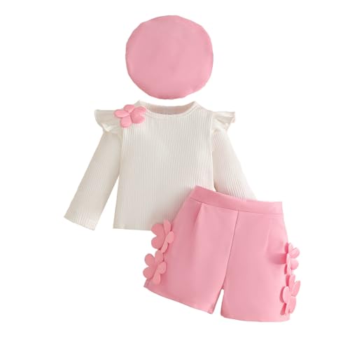 Ensemble t-shirt manches longues fille rose : cadeau hivernal 12-18 mois