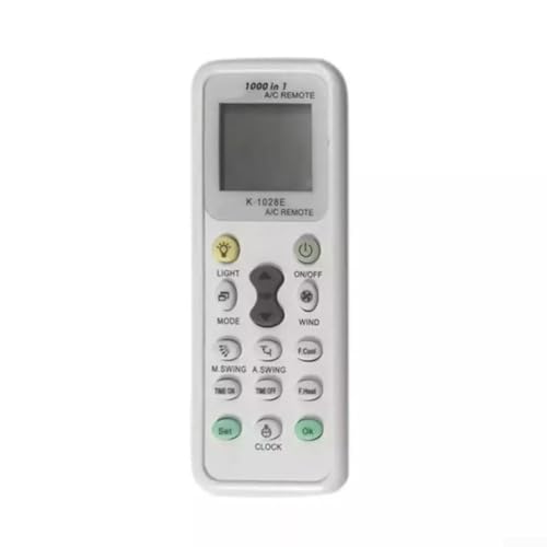 Eawfgtuw Mando a distancia de aire acondicionado, compatible con la mayoría de marcas y modelos de aire acondicionado, resistente al desgaste y duradero, color blanco y gris