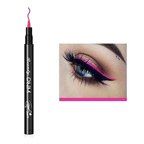 MAFK Liquid Eyeliner,Matte Liquid Eyeliner Colorful Eye Liner Pen Neon Eyeliner Makeup,Waterproof Smudge-Proof Smooth Eyeliner Pen (Pink)