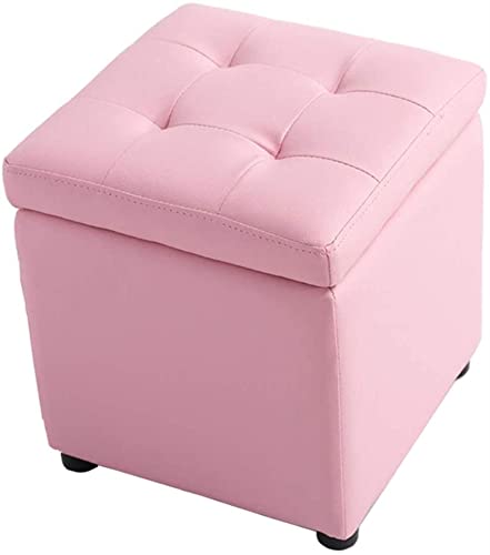 SBTXHJWCGLD Ottoman Storage Stool Box Footstool Home&Garden Furniture PVC Ottoman Storage Box Foot Stool丨Pouffe Storage Single Seater Bench丨Square Upholstered Footstool Kitchen Ottomans