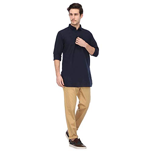 Image of Ethnix by Raymond Men's Cotton Kurta (RTHA00095-B9 Fancy Blue 108)