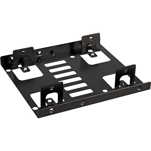 DELOCK Cadre de Montage 8,89 cm 101,6 mm 146 mm > 2 x 6,35 cm, Disque Dur 70 mm 100 mm Noir, 3,5 > 2 x 2,5.