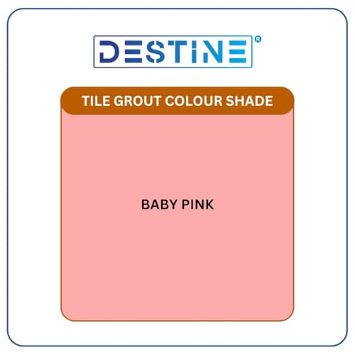 Image of DESTINE READY-TO-MIX inchTILE GROUT inch (16 COLOURS) (ALL PACKS: 100 Gm,250 Gm,400 Gm,800 Gm,1 Kg), Waterproof, Crack Filler, Cement Based Tile Gap Filler (800 g (Pack of 1), Baby Pink)