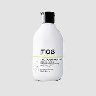 Moe Puppy 2-in-1 Dog Shampoo & Conditioner | Deshedding & Detangling for Long or Double Coat | Aloe Vera & Avocado Oil | Remove Odor & Dirt | Long-Lasting Freshness, pH Balanced, Paraben-Free(300 ml)