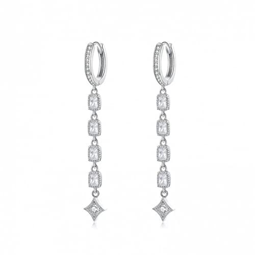 Boucles d'oreilles longues en zircon géométriques et ultra légères