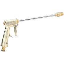 Garden Hose Nozzle, Sprayer On Off Valve Easy Water Control Pressure Outdoor Adjustable Watering Plants Lawn Washing Cleaning Metal Handheld High Spraying Modes Spray Ergonomic Design Tool