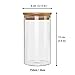 IDEALUX Glass Storage Jar With Airtight Seal wooden, Lid, 25 Ounce Set of 2, 750ml Coffee Bean and Kitchen Food Container