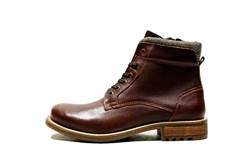 Image of Hx London Leather Men Black Stylish High Top Laceup Boot