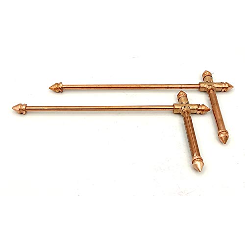 Image of Plus Value Mini Small Copper Dowsing Rod Pair for Vastu, Reiki, Aura, Chakra, Feng Shui & Dowsing Experts 11 dowsing Charts (L Rods, Divining Rods)