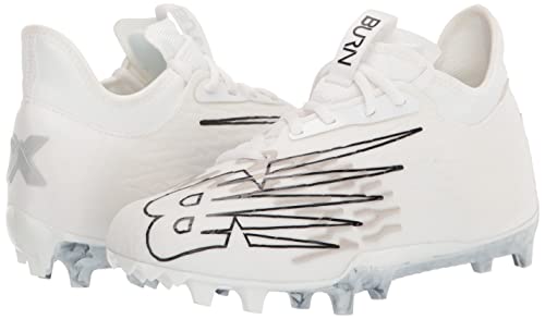 New Balance Men\'s Burn X 3 Speed Lacrosse Shoe, White/Dynomite, 11