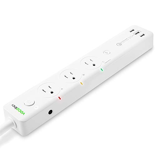 VOCOlinc Smart Power Strip Multi Outlet, Surge Protector, Energy Monitoring, USB Fast Charging (QC3.0), Timers, Works with HomeKit, Alexa and Google Assistant, No Hub Required, 2.4GHz Wi-Fi, PM2