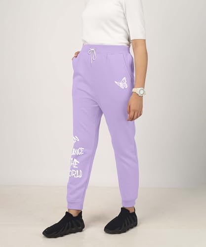 Image of KYDA Kids Girls Loose Mid Rise Cottonblend Printed Track Pants (Pack of 1)