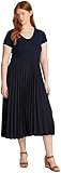 Tommy Hilfiger Robe Femme Midi Dress sans Manche, Bleu (Dark Night Navy), XS