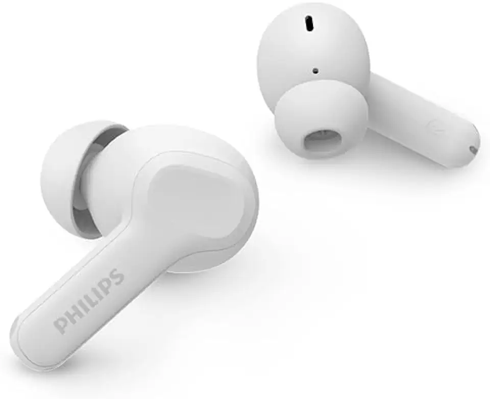 Philips TWS Headphones Clear call quality Touch control, Ergonomic design for comfort, AI mic, IPX4 splash/sweat resistant, Color:White