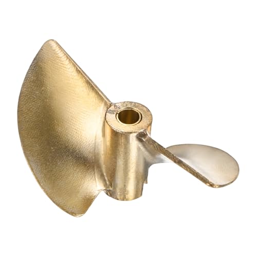 MECCANIXITY RC Boat Propeller, Aluminium Alloy 2 Blades Propellers 4mm Hole Dia 50mm OD 1.4mm Pitch CW Clockwise Rotating Drill Propeller for RC Boat, DIY Ship Model