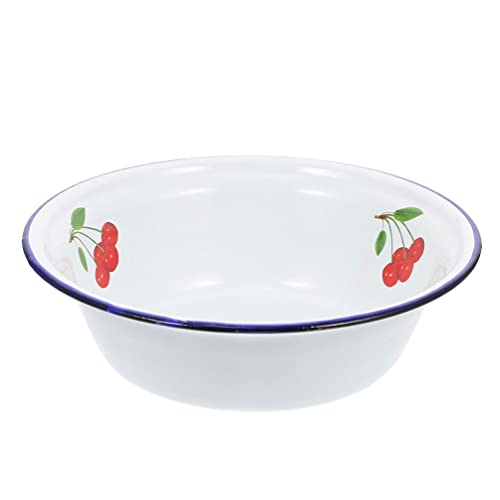 Hemoton Grease Container Snack Container Retro Enamel Washing Basins Vintage Dinner Plate Enamelware Dinner Plates For Indoor Outdoor Camping Farmhouse Kitchen Grease Container Snack Container #TOP9