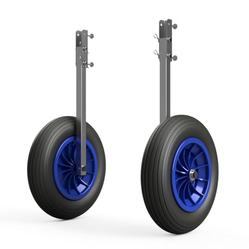 SUPROD Heckräder Slipräder Schlauchbooträder Transporträder klappbar Edelstahl ET350, schwarz/blau