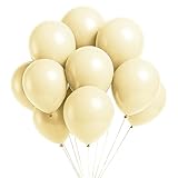 Trimming Shop Ivoire Ballons 10 inch 50pcs Ivoire Latex Ballons Paquet Fort Épais Ballons Fête pour Mariage Anniversaire Bébé Douche Noël Fête Événement Décoration