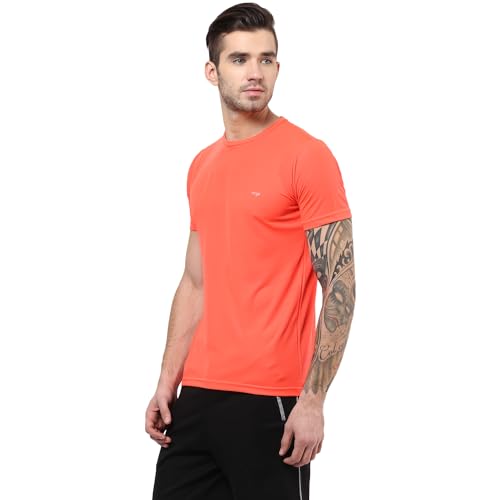 Image of berge' Men Instadry Dryfit Round Neck Sports Tshirt for Badminton, Running Activity, Casual Plain Tshirt for Men's, Regular Fit Gym Wear Tees, Half Sleeve Tshirt for Men for Exercise