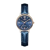 Reloj de mujer con correa de piel, reloj analógico de cuarzo para mujer, resistente al agua hasta 30 m, movimiento japonés VJ12, indicador de fecha, ideal para mujeres, amigas, colegas y parejas