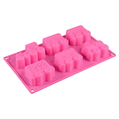 WishesMar Train Shape Silicone Mould 6 Cavity Fluted Cake Mold Nonstick Baking Bakeware Reusable Silicone Mold for Pastry Dessert - Image 3