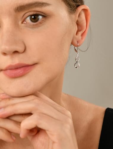 YL Infinity Dangle Drop Earrings 925 Sterling Silver Leverback Earrings Birthstone Jewelry for Women2