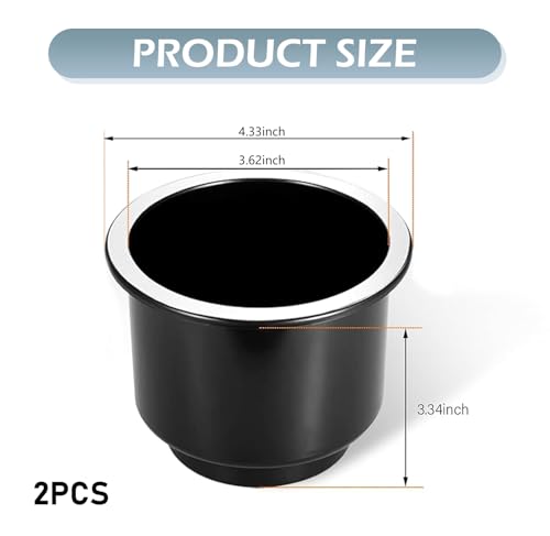 2 piezas inserciones para portavasos de carro negras miniatura 2