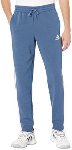 adidas Big & Tall Essentials 3-Stripes Tapered Cuff Fleece Pants Wonder Steel/White 4XL 32