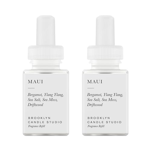 Pura & Brooklyn Candle Studio Home Scent Refill - Smart Home Air Diffuser - Up to 120-Hours of Luxury Fragrance per Refill - Spring & Summer Fragrance - 2 Pack Maui