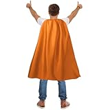 Maklulu Adult Superhero Capes and Masks - Halloween Costumes Adult Cape Superhero Party Capes(Orange)