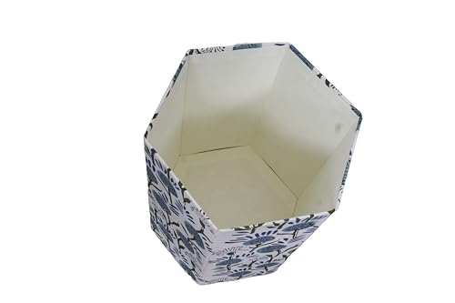Image of Generic 3.3 Gallon Cotton Hand Block Printed Paper Waste Basket |Small Decorative Trash Can for Housewarming Gifts in Living Room, Bedroom, Bathroom | Eco-Friendly, Plastic-Free (1, MULTI COLOR)