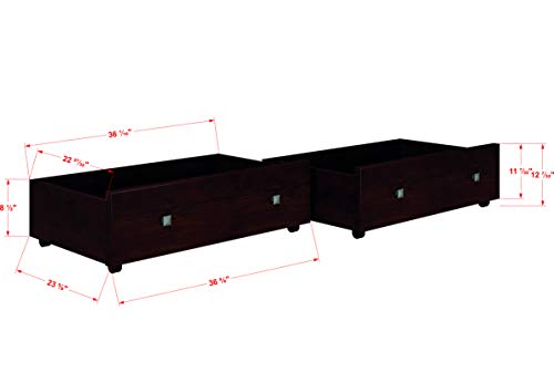 Donco Kids Austin Mission Full Over Full Cappuccino Bunkbed with Dual Underbed Drawers - Thumbnail 2