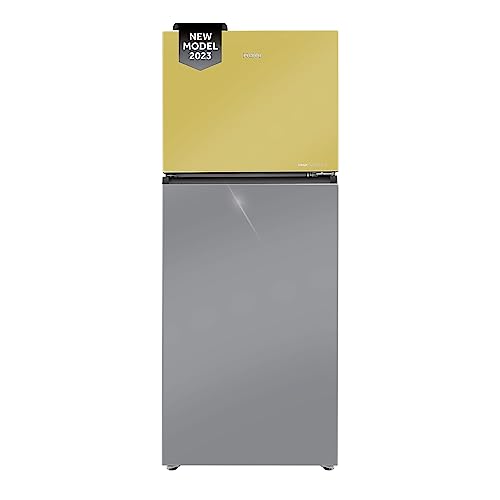 Haier 328 L 3 Star Frost Free Triple Inverter Double Door Top Mount Refrigerator (2023 Model, HRF-3783YGG-P, Yellow Grey Glass, Convertible,Vogue Series)