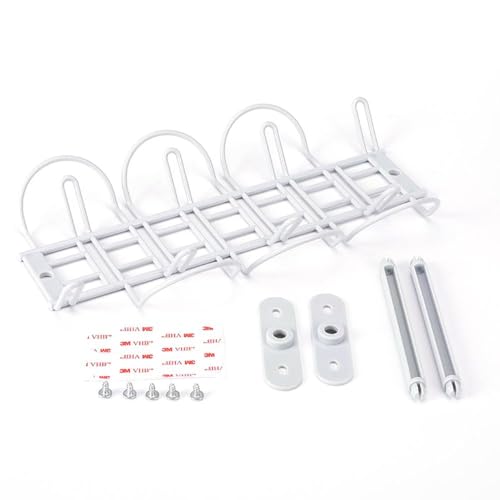 TopHomer Bandeja para gestión de cables debajo del escritorio blanca, sin perforación, para oficina y hogar miniatura 3