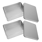 Toyvian Caja de Almacenamiento Rectangular de Hierro 2 Unidades Gran Capacidad para Cartas y Monedas Contenedor Metálico para Dulces y Galletas Adecuado para Fiestas y Organización