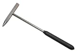 HM-Fliesenlegerhammer mit Hartmetall-Spitze – Profi Fliesenhammer & Lochhammer für präzise Fliesenlöcher – Robuster Stahlstiel mit Gummigriff – Schwarz