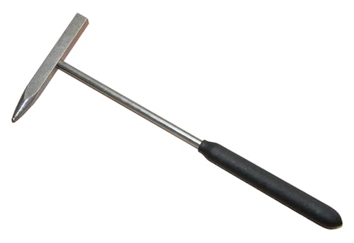 HM-Fliesenlegerhammer mit Hartmetall-Spitze – Profi Fliesenhammer & Lochhammer für präzise Fliesenlöcher – Robuster Stahlstiel mit Gummigriff – Schwarz