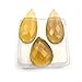 Natural Champagne Quartz Pear Checker Cut Gemstone 3 Pcs 14 * 28-16 * 22 MM 15 CT