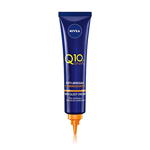 NIVEA Q10plusC Anti-Arrugas + Energizante Skin Sleep Cream Cuidado de Noche (1 x 40 ml), crema de noche, crema energizante, crema de cara con vitamina C y coenzima Q10