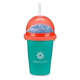 Magic Freez Slushy Maker – Tragbarer Slushy Becher aus Silikon mit 2-in-1 Strohhalm und Löffel – Slush Ice Maker für erfrischende Slushies – Slushi Cup zum Slush Eis selbermachen – 370ml